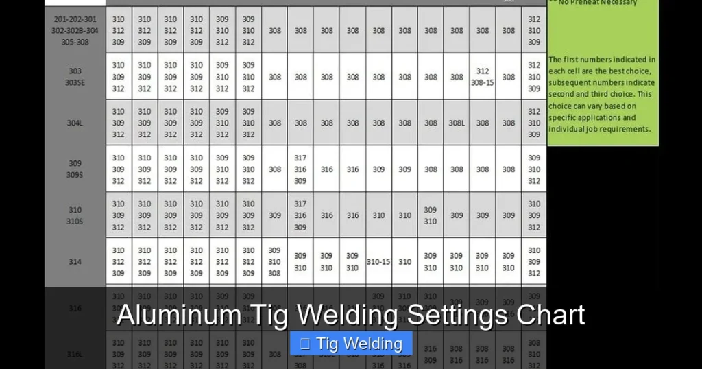 Aluminum Tig Welding Settings Chart