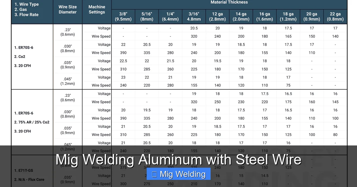 Mig Welding Aluminum with Steel Wire