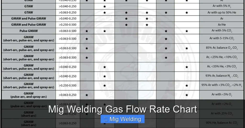 Mig Welding Gas Flow Rate Chart