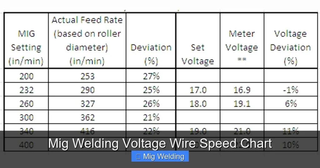 Mig Welding Voltage Wire Speed Chart